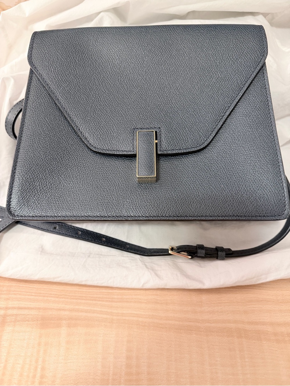 Valextra Classic Structured shoulder Bag in Dark Gray